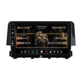 Navigatie Honda Civic X Sedan (2015-2021), Android, A-Octacore 4GB RAM + 64GB ROM, 9 Inch - AD-BGA9004+AD-BGRKIT004