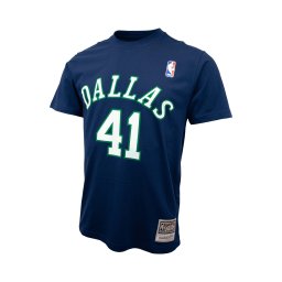 Mitchell & Ness Tricou funcțional 'NBA Dallas Mavericks Dirk Nowitzki' bleumarin / verde / roșu / alb