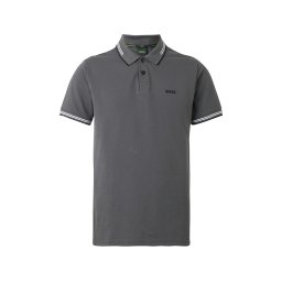 BOSS Tricou 'Paul' gri închis / negru / alb