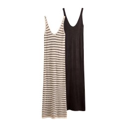 The Set Rochie tricotat crem / maro închis