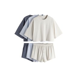 The Set Pijama bej / albastru deschis / albastru amestec