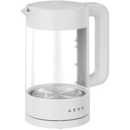 Cana electrica AENO AEK0005, 2200 W, 1,7 l, 40-100 °C, Baza rotativa la 360°, STRIX, Afisaj LED, Filtru, Alb