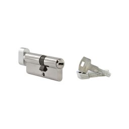 Butuc usa, profil european, cu buton 30 x 40 mm, 5 chei, nichelat, Dynamic