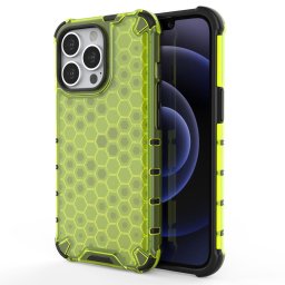 Husa Hurtel Honeycomb armor TPU Bumper - Husă silicon - compatibil cu Apple iPhone 13 Pro - Anti-șoc - culoare Verde