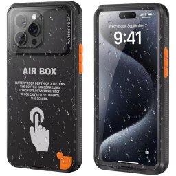Husa Husa pentru iPhone 12/12 Pro/13/13 Pro/14/14 pro/15/15 Pro/16 - ShellBox AirBox Waterproof IP68 Case (6.1 inch) - Black