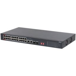 Switch PoE Dahua 24+2 Port, PoE 24x RJ45 10/100, Combo: 2x RJ45 10/100/1000 2x SFP 1000, 240W, fara management, S3226-24ET-240
