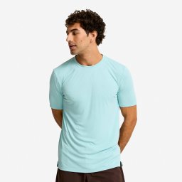 Tricou respirant cu guler rotund Fitness Albastru Bărbați