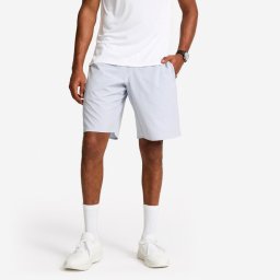 Pantalon scurt respirant Fitness buzunare cu fermoar albastru Bărbați