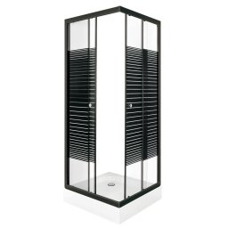 Cabină de duș PICO Black Stripe 70 pătrate cu cădiță de duș