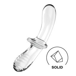 Satisfyer - dildo din sticlă cu două capete - transparent