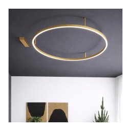 Ideal Lux - Plafonieră LED ORACLE SLIM, 53W, 230V, Ø 90 cm, auriu