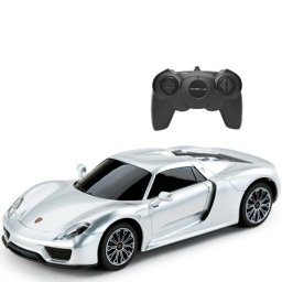 Masina cu telecomanda Porsche 918 Spyder argintie, scara 1:24