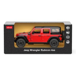 Masinuta metalica Jeep Wrangler Rubicon 4xe rosie, scara 1:32