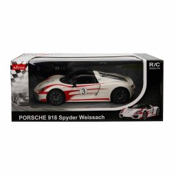 Masina cu telecomanda Porsche 918 Spyder Weissach alba, scara 1:14