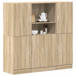 Set dulapuri de bucatarie 3 piese stejar sonoma, lemn prelucrat GartenMobel Dekor
