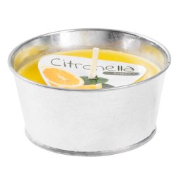 Lumanare repelenta cu citronella în galeata metalica, 130 g