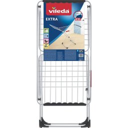 Uscator de rufe Vileda Extra 20 m pliabil, cu roti si suport sosete