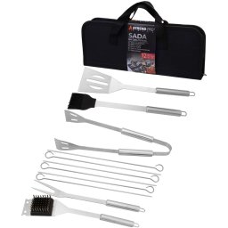 Set ustensile pentru gratar Strend Pro Grill, 12 piese, inox, cu husa