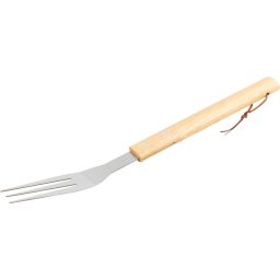 Furculita pentru grill din inox cu maner din lemn, 38,5 cm