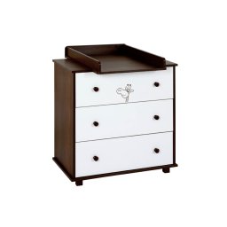 Comoda de înfasat Klups Safari Little Giraffe Wenge cu 3 sertare