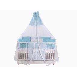 Lenjerie pentru patut bebe MyKids Sailor Dream 120x60 cm, 11 piese