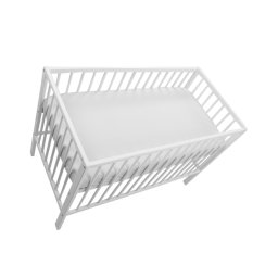 Cearceaf cu elastic pentru patut MyKids, alb, bumbac 100%, 120x60 cm