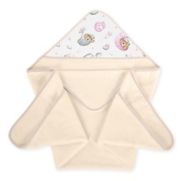 Prosop de baie pentru bebelusi cu gluga, 100x100 cm, roz, Klups Heaven World