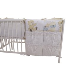 Buzunar pentru patut MyKids Teddy Play bej, 4 compartimente, 60x60 cm