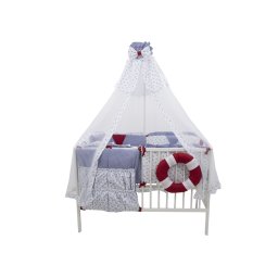 Lenjerie pentru patut MyKids Ocean, 9 piese, 120x60 cm, bumbac