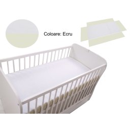 Cearceaf pentru patut bebe Klups, fara elastic, ecru, 120x60 cm
