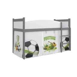 Pat tineret MyKids Twist Antresola Football 184x80 cu saltea si perdelute