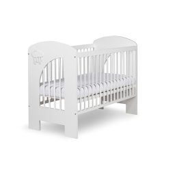 Patut copii din lemn KLUPS NEL Cloud alb, 120x60 cm, 3 niveluri