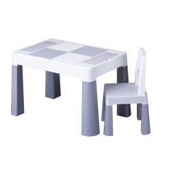 Set masuta cu scaun Tega Lego Multifun gri pentru joaca si activitati