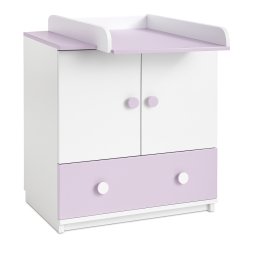 Set mobilier camera bebe MyKids HAPPY cu patut, comoda si saltea cocos