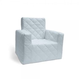 Fotoliu pentru copii Klups Basic albastru jeans din bumbac matlasat