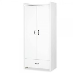 Dulap pentru copii Klups Amelia alb, 2 usi si sertar, 85 x 50 x 189 cm