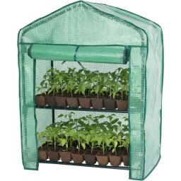 Mini sera de gradina Strend Pro cu 2 rafturi si folie UV 94x69x49 cm