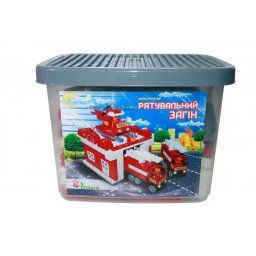 Set cuburi de constructie Rescue Team, 217 piese, cutie de depozitare