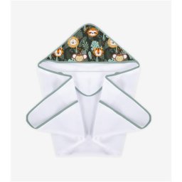 Prosop de baie pentru bebelusi Klups Wild World cu capison, 100x100 cm