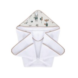 Prosop de baie pentru bebelusi Klups Fun World cu capison, 100x100 cm