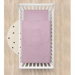 Lenjerie pentru patut bebe cu umplutura Hippo, 2 piese, bumbac