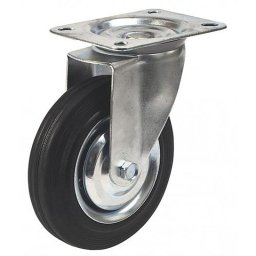 Roata pivotanta Renost 521 XD-V075C, cauciuc negru, disc zincat