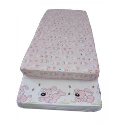 Cearceaf cu elastic roz 140x70 cm din bumbac 100% pentru patut