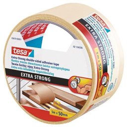 Banda dublu adeziva Tesa Extra Strong pentru covoare si PVC, 5 m x 50 mm