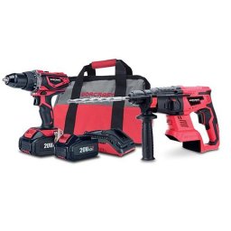 Set scule Worcraft 20V cu rotopercutor, bormasina, 2x 4Ah si geanta