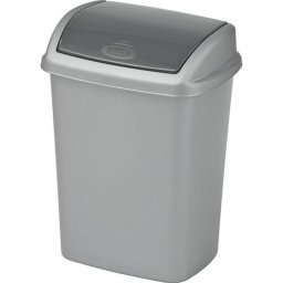 Cos de gunoi Curver Dominik 10L, argintiu-grafit, cu capac batant