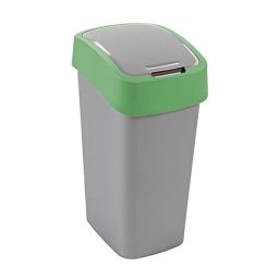 Cos de gunoi Curver Flip Bin 9L, gri-argintiu si verde