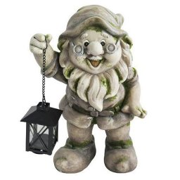 Statueta decorativa pitic de gradina cu felinar MagicHome, 36 cm