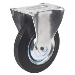 Roata fixa Renost 125 mm cu suport zincat, neagra, pentru transport