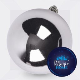 Glob argintiu pentru brad MagicHome, efect oglinda, 15 cm